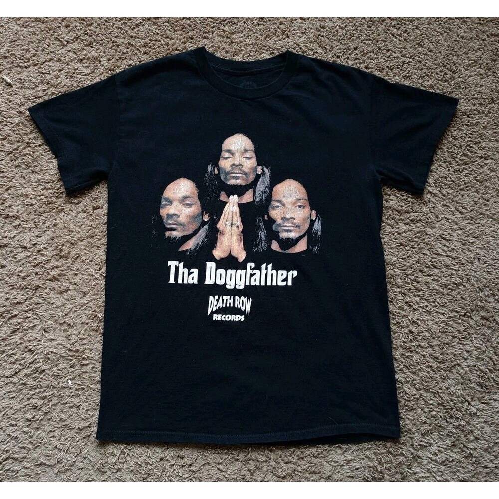 Snoop Dogg Death Row T-Shirt Women's Size Small 90's Graphic Print Black Shirt
